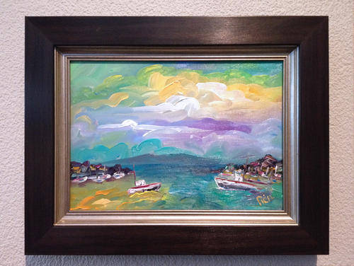 Original R. Pienaar Oil on Board. "Harbourscape 2"