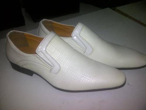 New White Smart Casual Leather Shoes.
