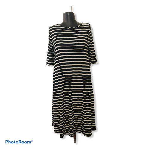 Milady`s Black stripe shirt dress size M/L