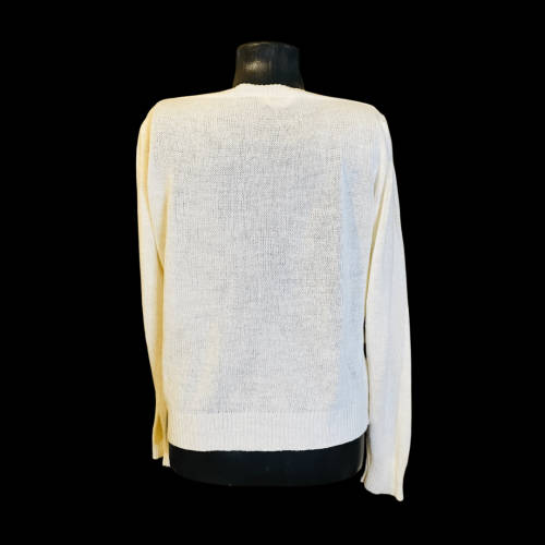 Vintage Cream Cable Knit Jersey Size L