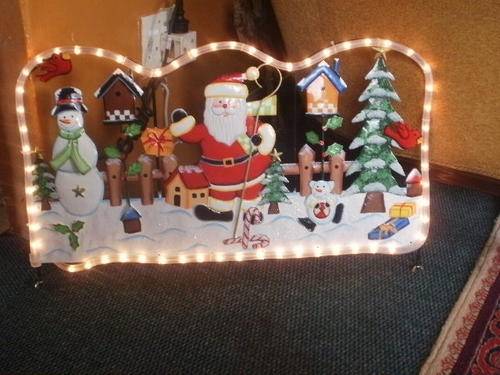 TIN PLATE CHRISTMAS STAND WITH ROPE LIGHT