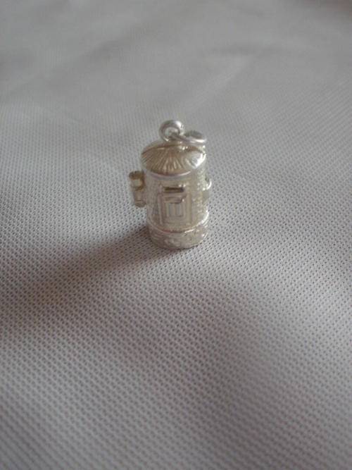 SILVER POST BOX WITH POST MAN INSIDE CHARM