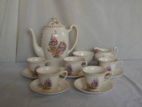 13 PIECE DEMITASSE SET- JOHNSON BROS, BYE
