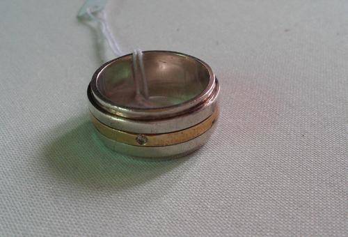 925 SILVER, 9CT GOLD & DIAMOND