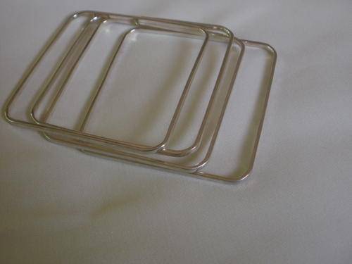 FOUR SILVER SQUARE BANGLES