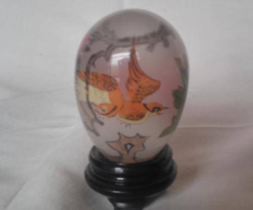 CHINESE HAND PAINTED GLASS EGG