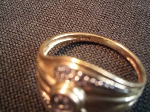 9CT GOLD & DIAMOND STACK RING