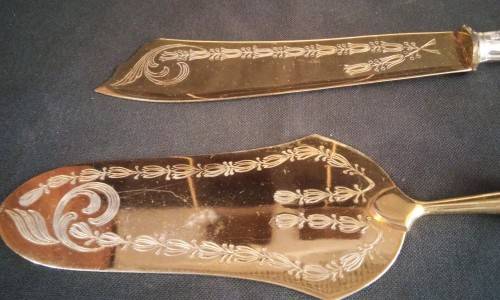 800 SILVER HANDLE SERVING SET