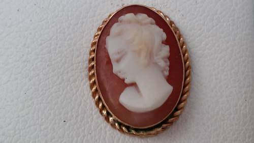 18ct Gold Cameo earrings