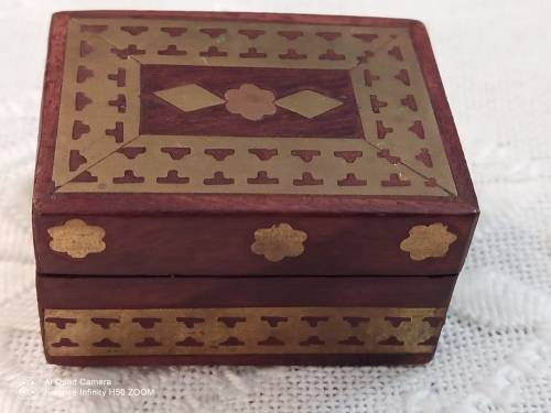 Wooden and brass Trinket box