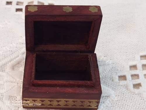 Wooden and brass Trinket box