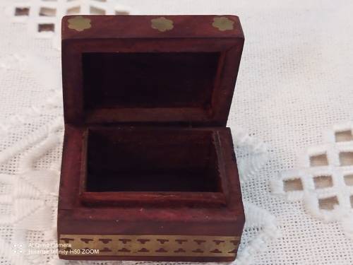 Wooden and brass Trinket box