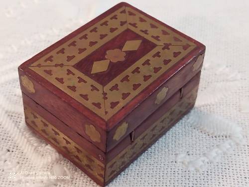 Wooden and brass Trinket box