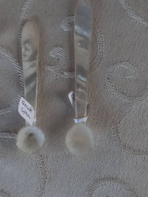 Pair of Mother of Pearl snuff spoons