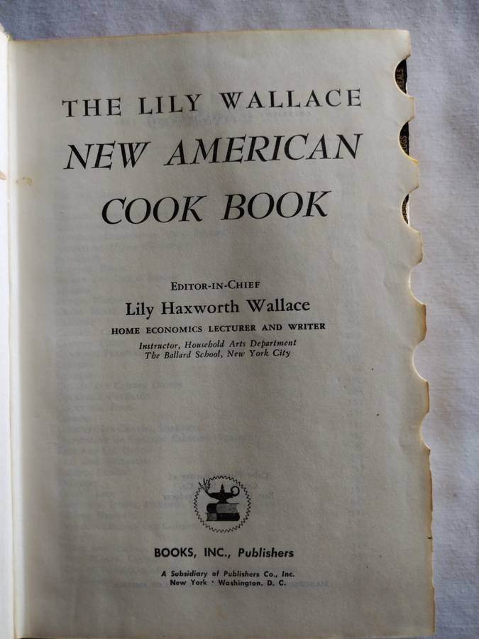 Book: The Lily Wallace New American Cook Book - 1965