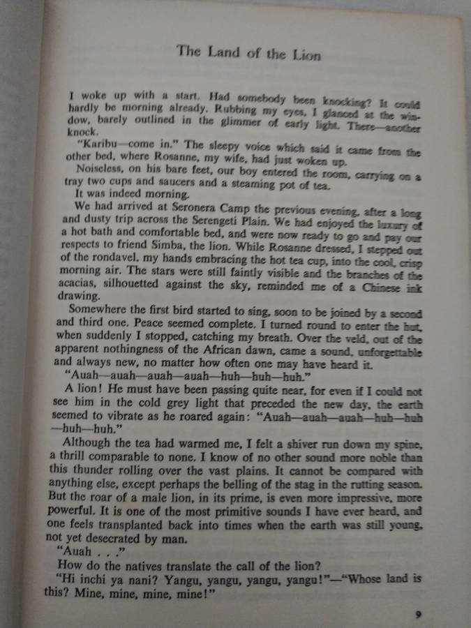 Book: Simba The life of the lion by C.A.W. Guggisberg - London 1962