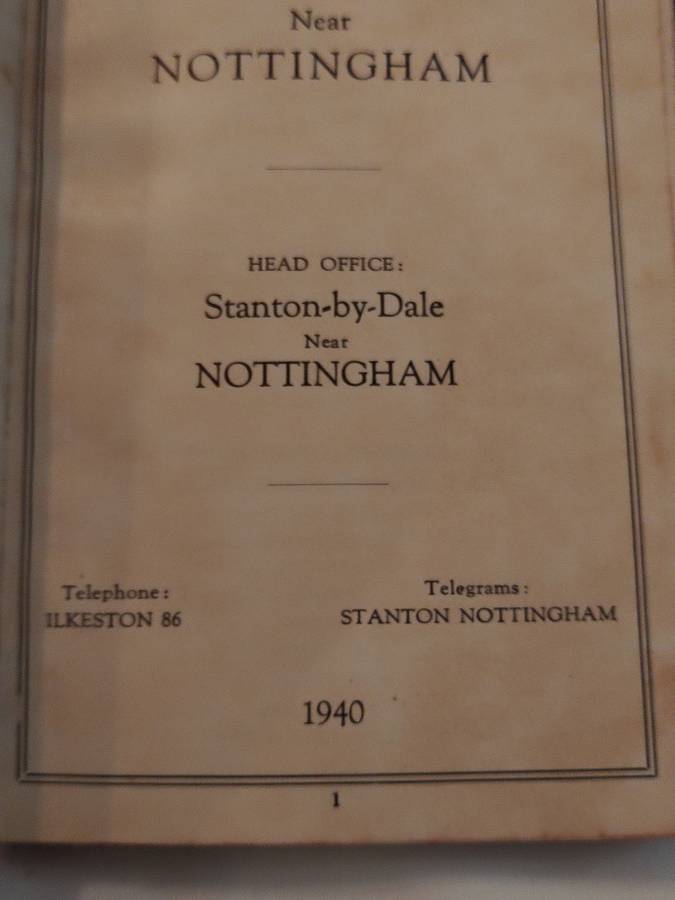 Book: The Stanton Ironworks Comp., Ltd Near Nottingham _ 1940
