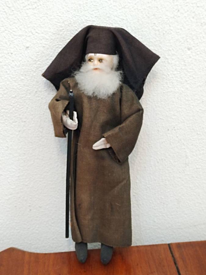 Vintage Folk Art Doll: Orthodox Priest Pope Cloth Doll
