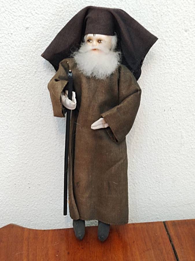 Vintage Folk Art Doll: Orthodox Priest Pope Cloth Doll