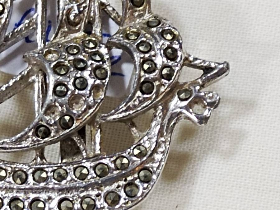 Marcasite paste brooch