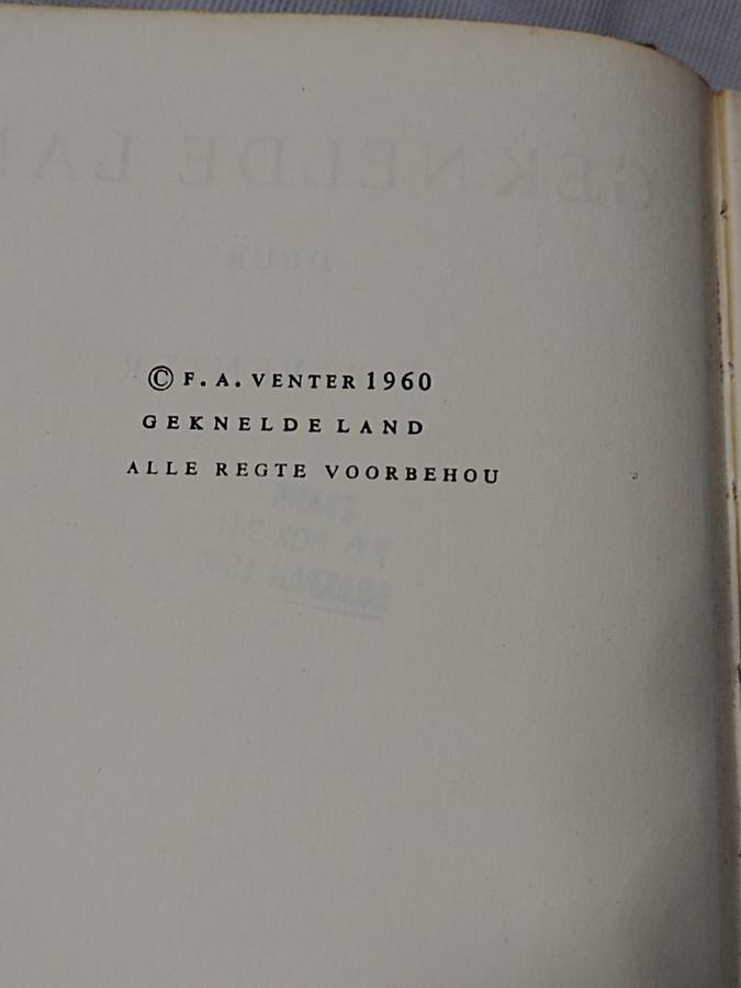 Geknelde Land. FA Venter - 1961