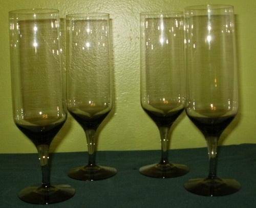 SMOKY WINE GLASSES SET X4