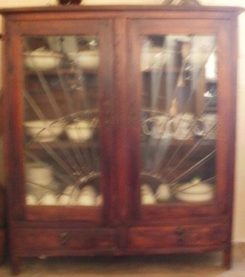 A VERY NICE CUPBOARDS  WITH LEAD GLASS DOORS