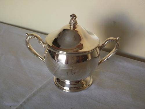 SILVER PLATED SUGAR BOWL