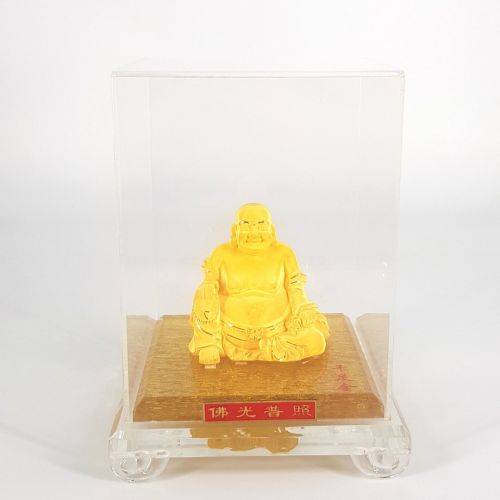 24ct YELLOW GOLD BUDDHA IN DISPLAY BOX