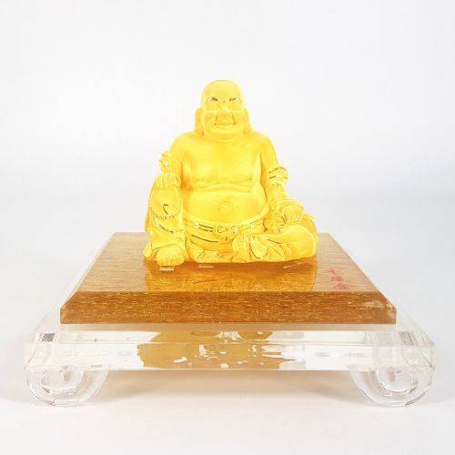 24ct YELLOW GOLD BUDDHA IN DISPLAY BOX