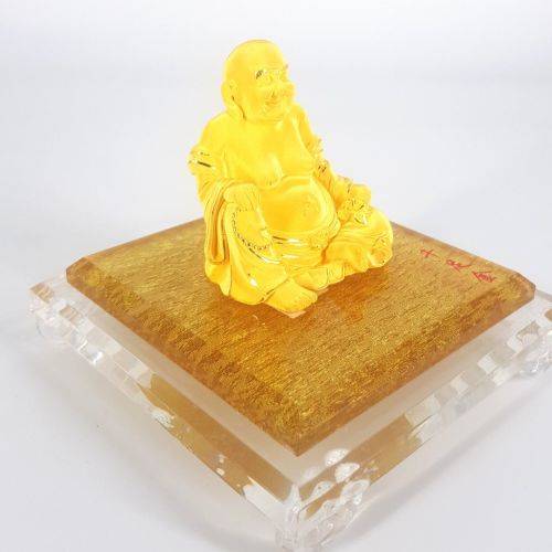 24ct YELLOW GOLD BUDDHA IN DISPLAY BOX