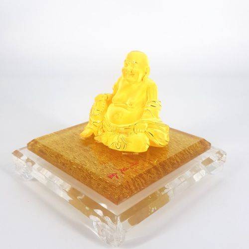 24ct YELLOW GOLD BUDDHA IN DISPLAY BOX