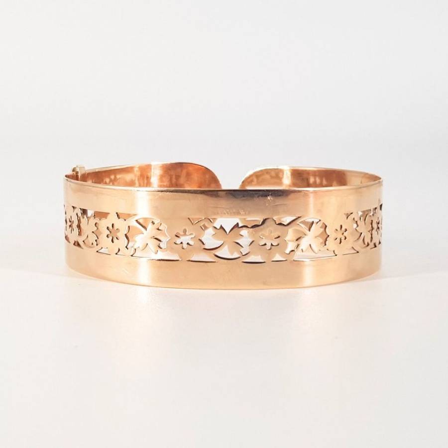 9CT YELLOW GOLD CUT OUT BANGLE