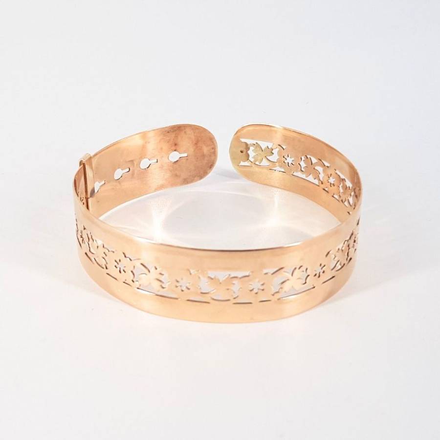 9CT YELLOW GOLD CUT OUT BANGLE