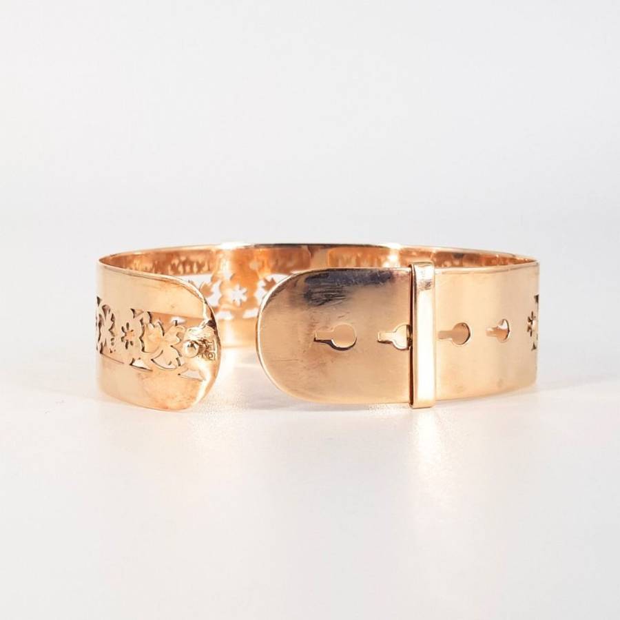 9CT YELLOW GOLD CUT OUT BANGLE