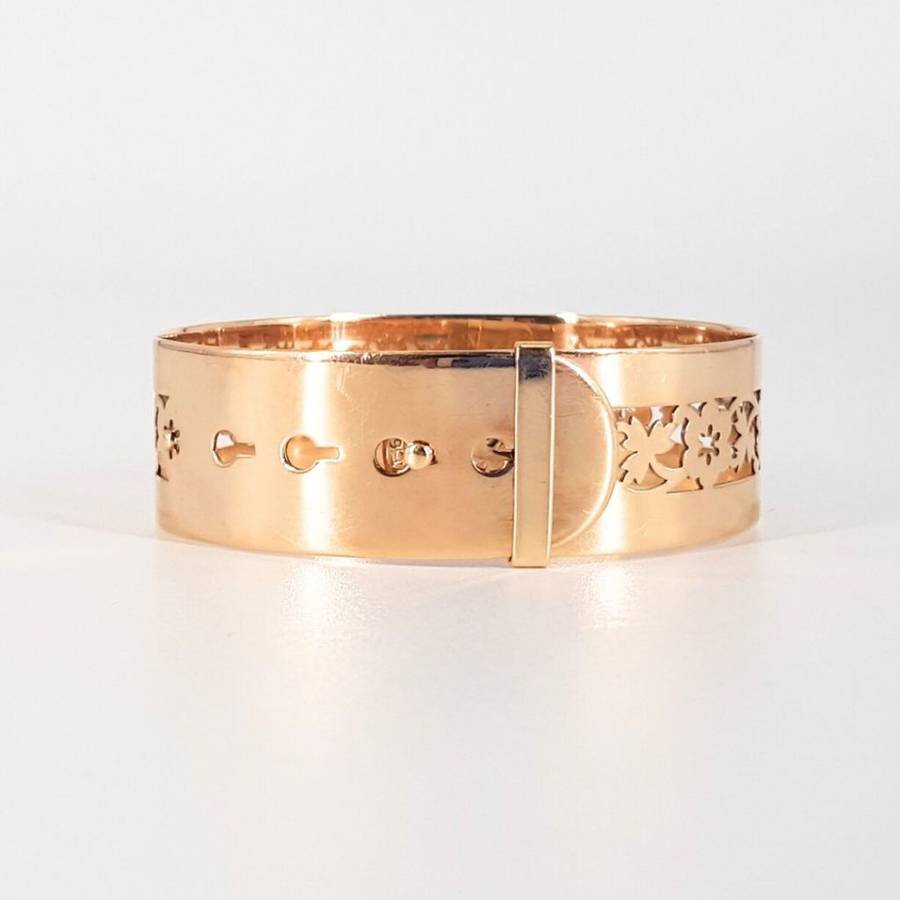 9CT YELLOW GOLD CUT OUT BANGLE