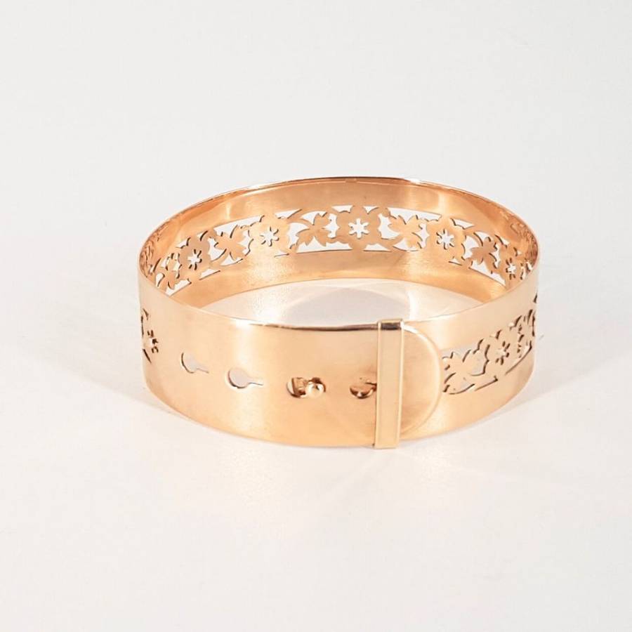 9CT YELLOW GOLD CUT OUT BANGLE