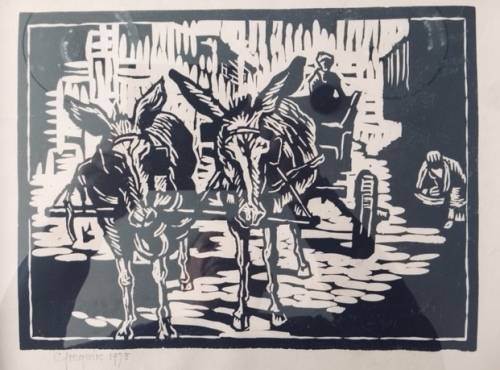 Greqoire Boonzaier `DONKEY CART` Signed in Pencil