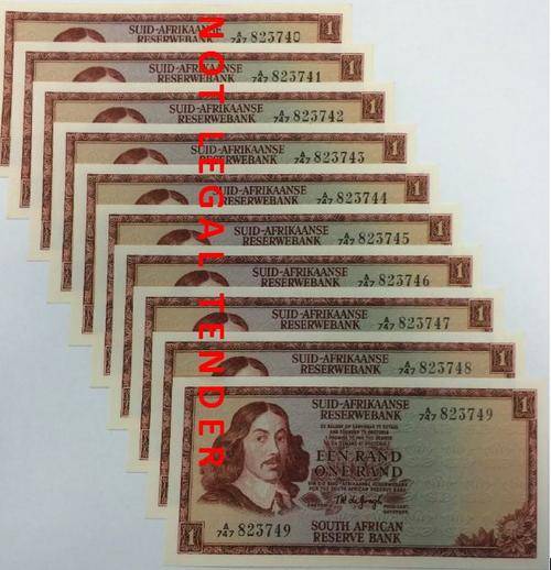 CRAZY R1 START!!! T W de Jongh R1 Note set of 10 in Sequence UNC