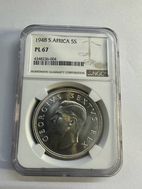 1948 5 Shilling NGC PL67