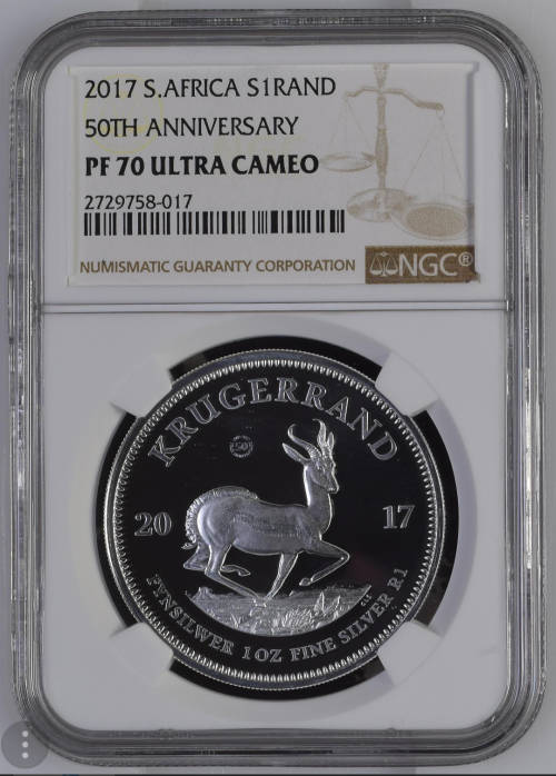###2017 Proof Silver Krugerand PF70 ### Finest known