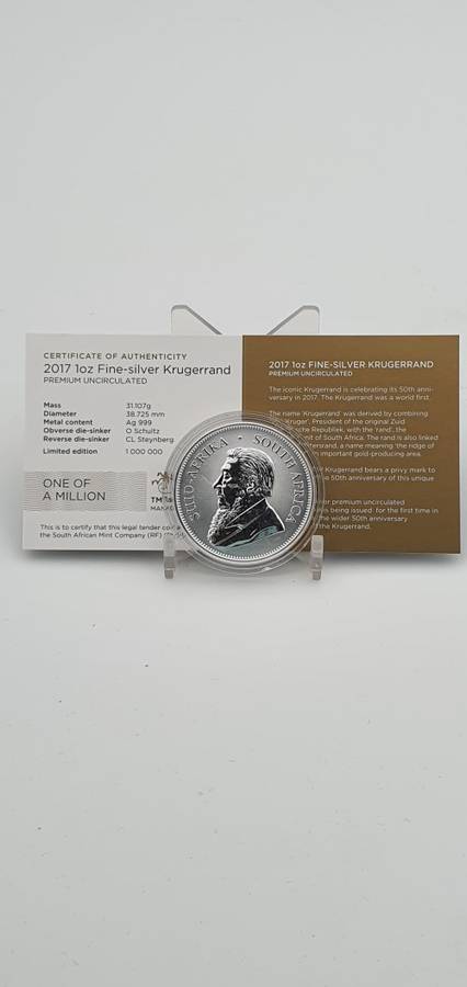 ###2017 Krugerrand 1 oz silver coins###Premium Uncirculated