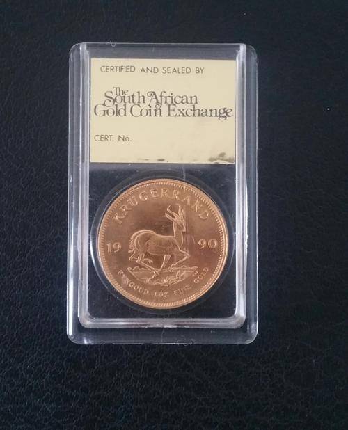 ###1990 1oz Kruger in SAGCE Slab###