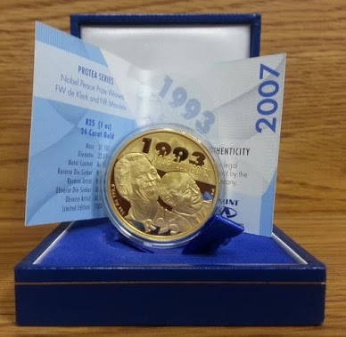 ###Mandela De klerk Protea 1oz gold coin### New Year Special