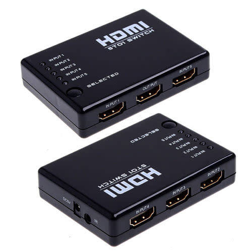 5 PORT HDMI Splitter Switch Selector Switcher Hub+Remote 1080p For HDTV PS3