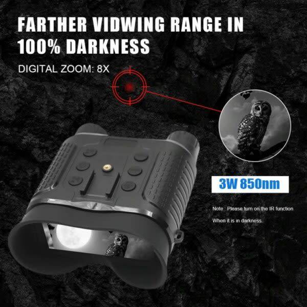 Top-Mounted Waterproof Night Vision Binocular Camera With Starlight Sensor 1080P