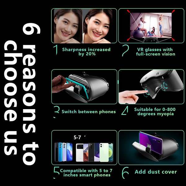Vrg Pro X7 Vr Glasses Virtual Reality Wide Angle For 5 To 7 Inch Smartphone Vr