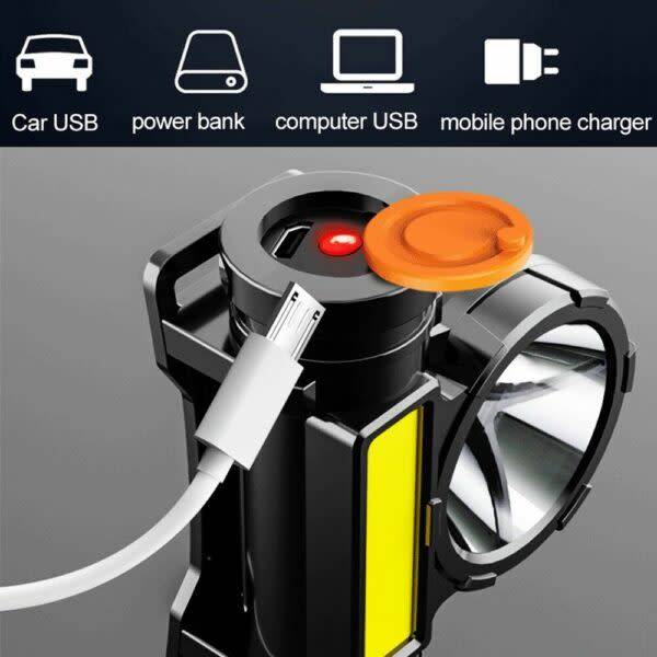 Rechargeable 3W Led+Cob High Brightness Headlight