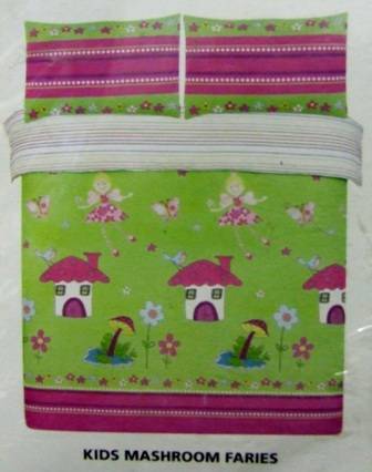 KIDS MUSHROOM FAIRIES - 3/4 bed Duvet cover and Pillow slip - R1 No RESERVE