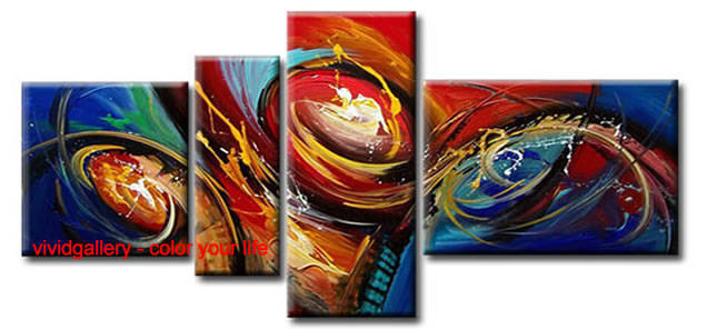Huge Group Oil Painting Hand-painted Canvas 150cmx80cm Modern Abstract Green Blue GF4010